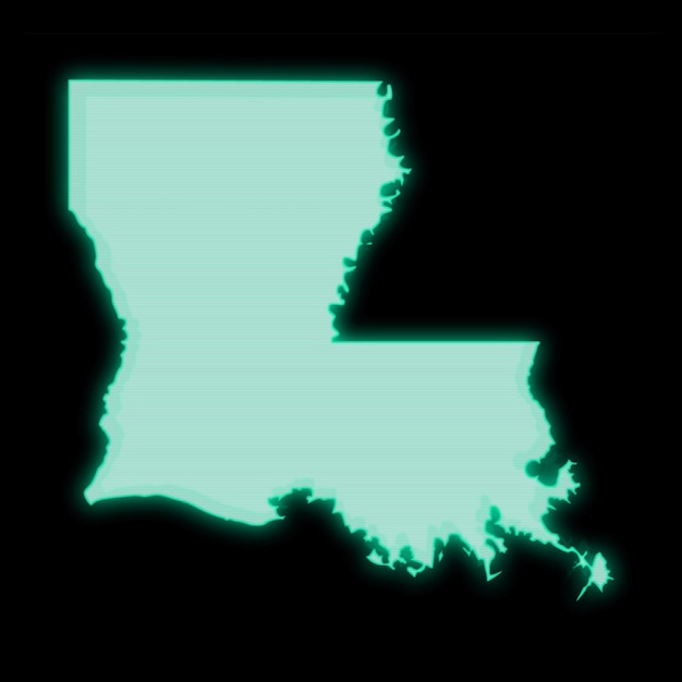 Map of Louisiana old green computer