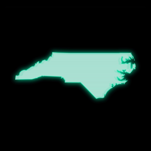 Map of North Carolina old green computer