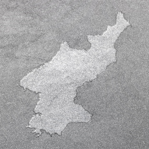 Map of North Korea silver background