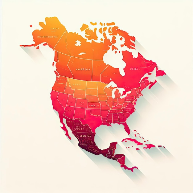 Photo map of north and south america