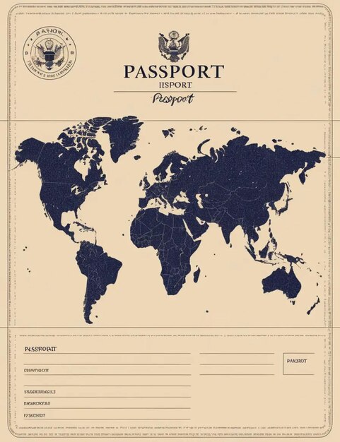 Photo a map of the passport passport from the united states