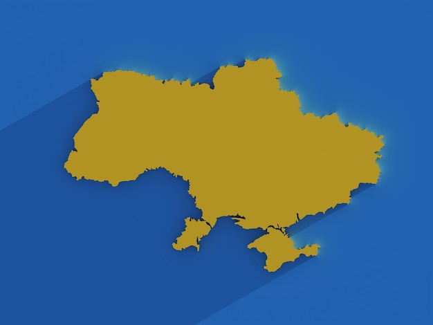 Map of ukraine colors of national flag shadow icon high quality photo