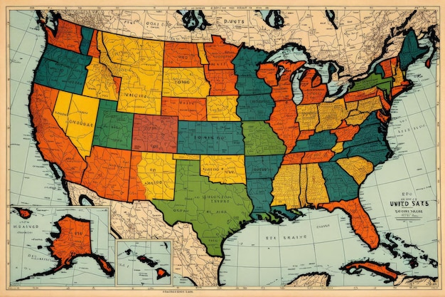 Photo a map of the united states of america