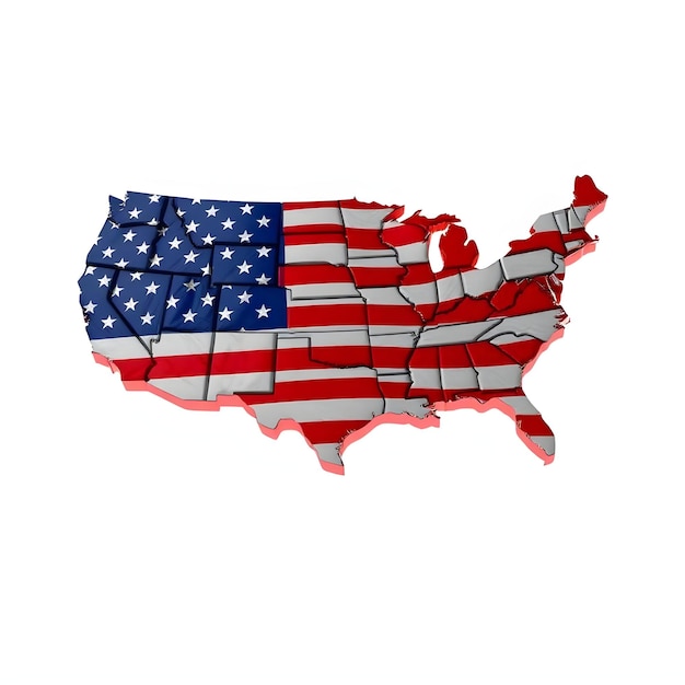 Photo a map of the united states that are torn up and the flag is broken