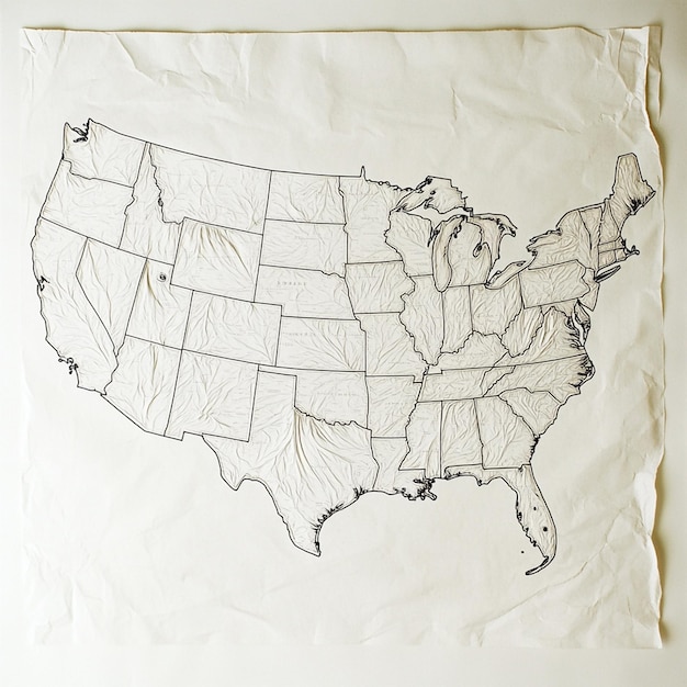 Map of the United States in white color