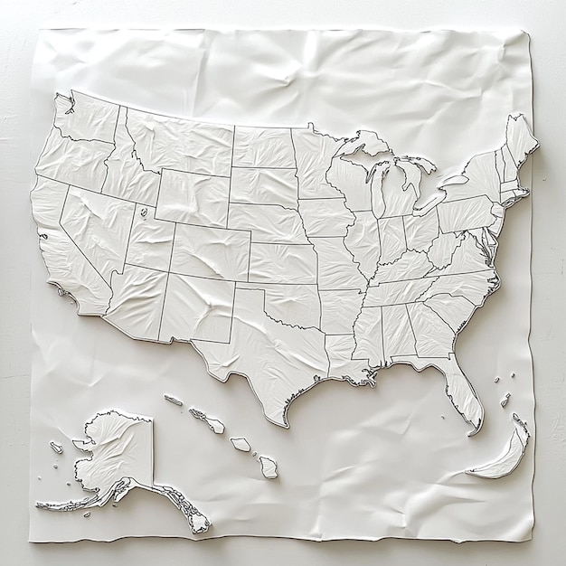 Map of the United States in white color