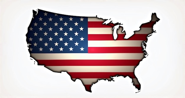 Photo a map of the united states with the flag and the words  us state