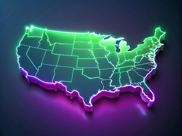 Photo a map of the us states that are labeled with the us states