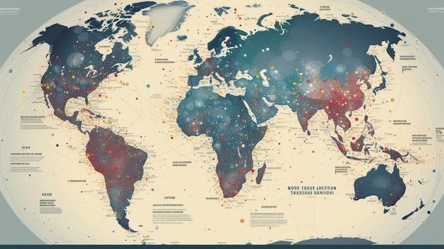 A map of the world showing the world's oceans and the date of the year.