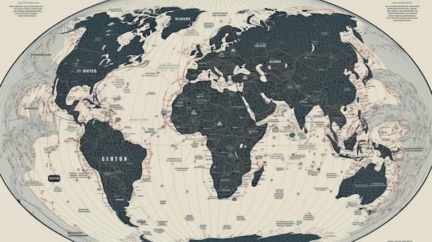 A map of the world showing the world's oceans and the date of the year.