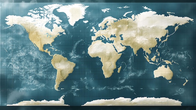 a map of the world with the continents and the map of the world