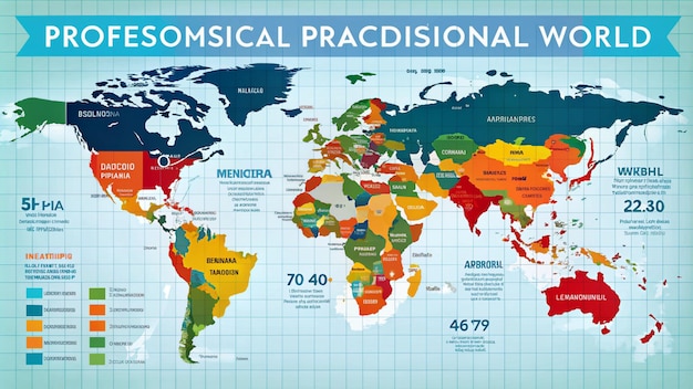 Photo a map of the world with different countries including the one that is labeled with the word ethnic