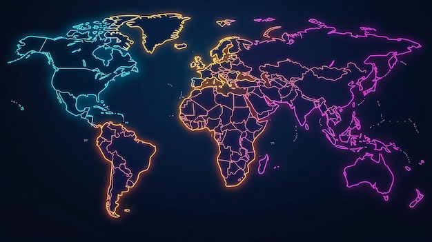 Photo a map of the world with the map of the world