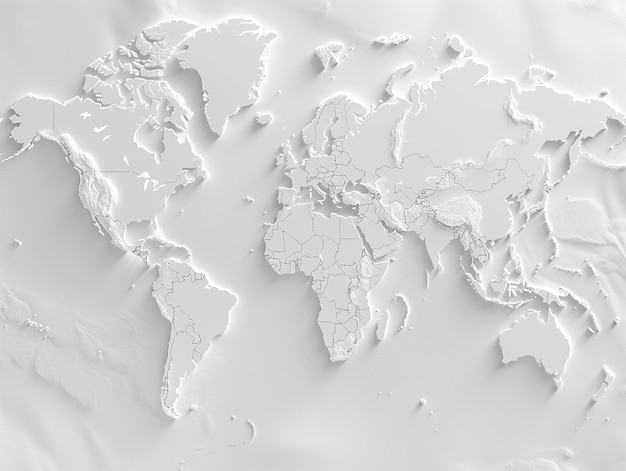 a map of the world with the names of countries and countries