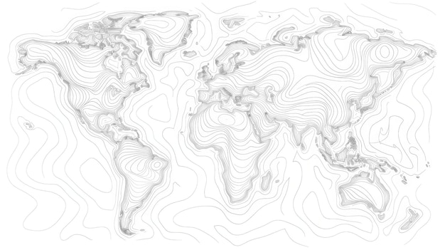 Photo a map of the world with the oceans around it