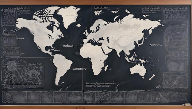 a map of the world with the word world on it