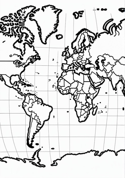 a map of the world with the words world on it