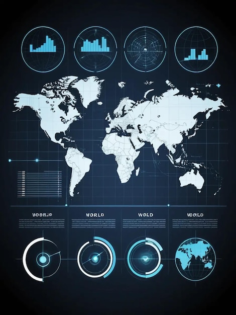 Photo a map of the world with the words  world  on it