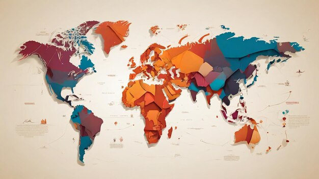 a map of the world with the words world on it