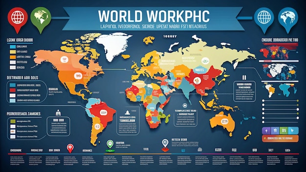 a map of the world with the words world work in it