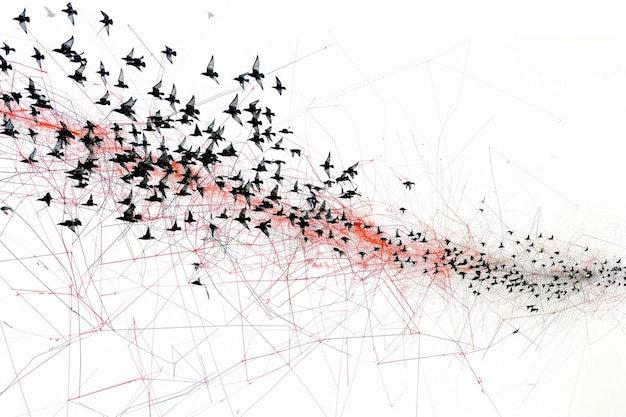 Photo mapping bird migration patterns ar generative ai