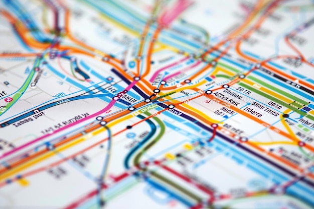 Photo mapping public transportation options for tourists generative ai