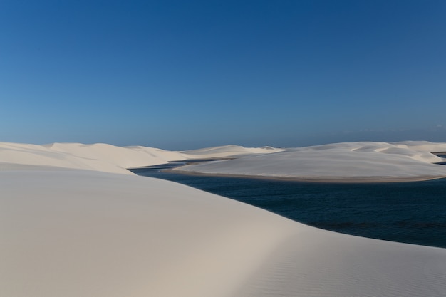 Maranhao state, Brazil, Lencois Maranhenses National Park, Brazil, blue lagoon, sand dunes