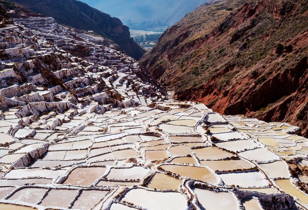 Maras salt ponds located at the Urubamba, Peru