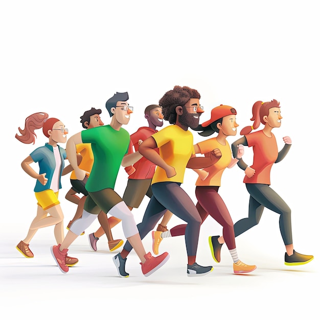 Marathon Runners Diversity Illustration