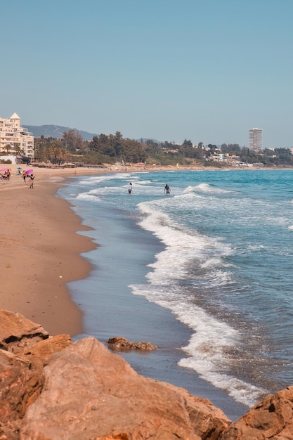 Marbella beach Spain at sunset