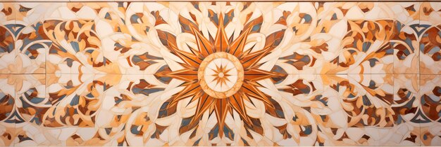 marble background with an artistic arrangement of stone ceramic tiles resembling a mandalainspired pattern