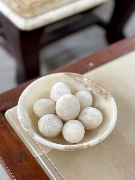 marble balls and plates