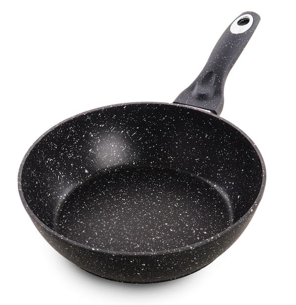 Marble black frying pan isolated