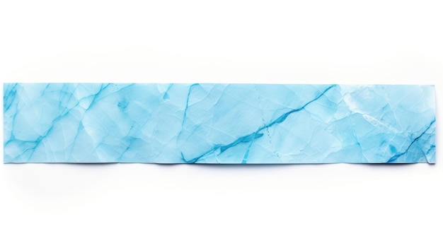 Marble blue adhesive strip turquoise paper white background