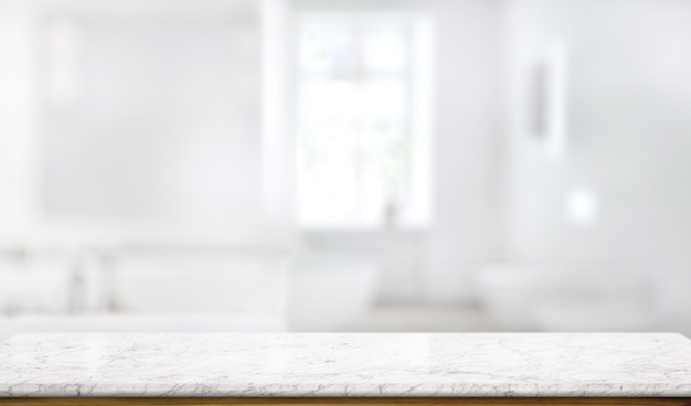 Marble counter table top in bath room background