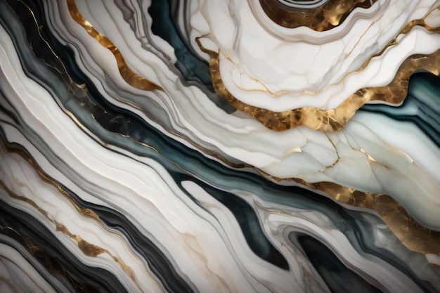 A marble design with a blue and gold swirl.