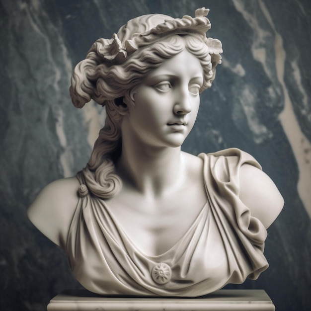 Marble goddess bust