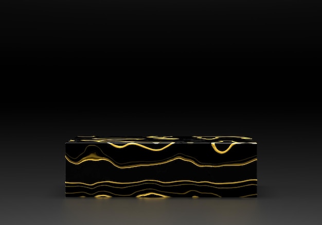 Marble and Gold Pedestal Product Stand