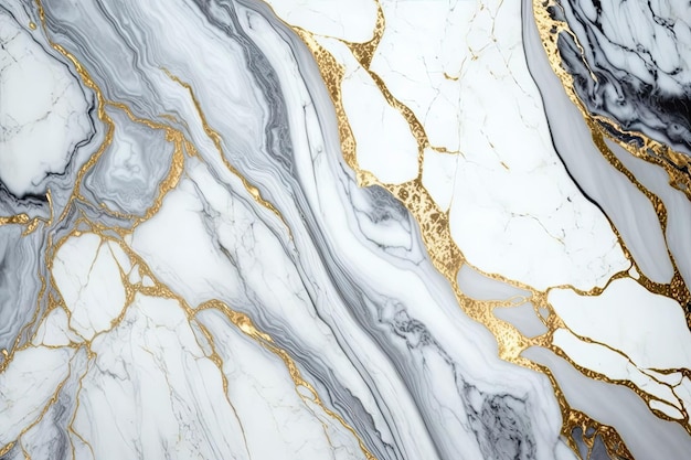 Marble gray white with golden texture ai generated White gold marble pattern background Italian slab with golden veins grunge stone texture polished natural granite for ceramic