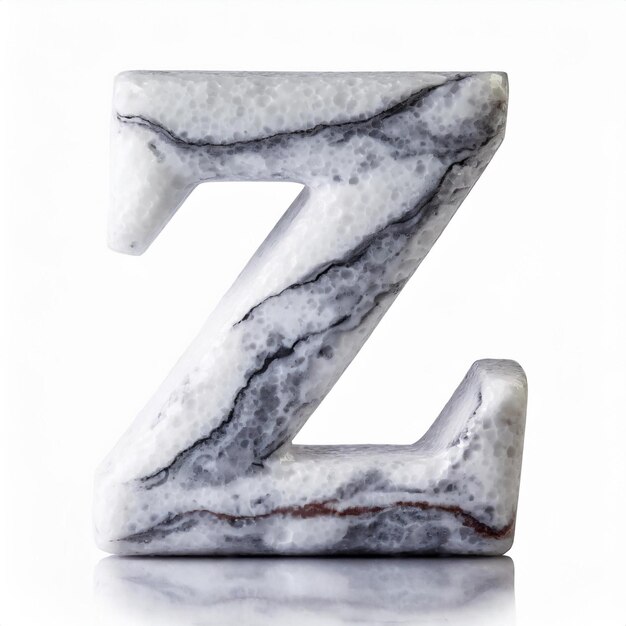 Photo a marble letter z is placed on a white surface