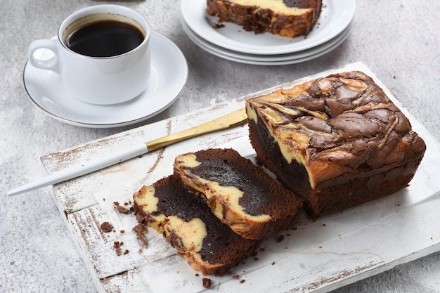 marble loaf cake brownies loaf cake