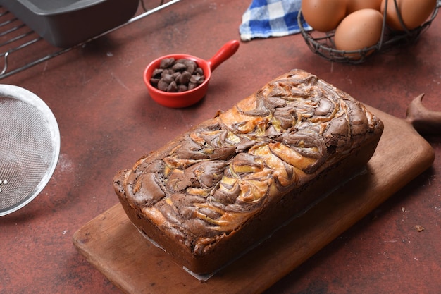 marble loaf cake brownies loaf cake