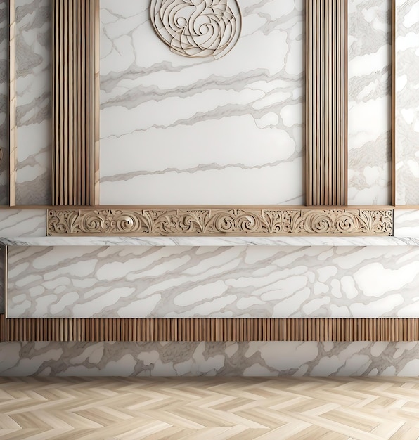 Marble panel wall design interior and wood