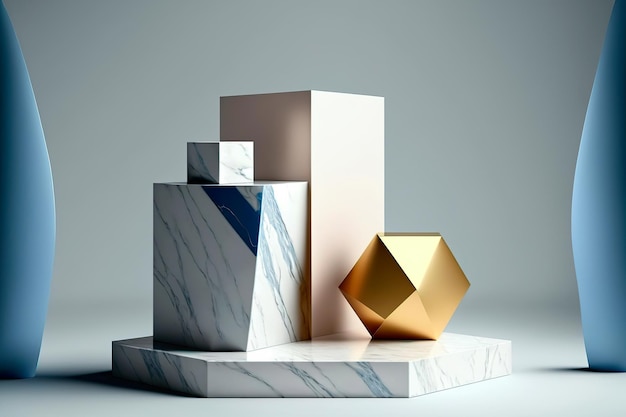 Marble pedestal podium Futuristic marble background Can be used on banners web