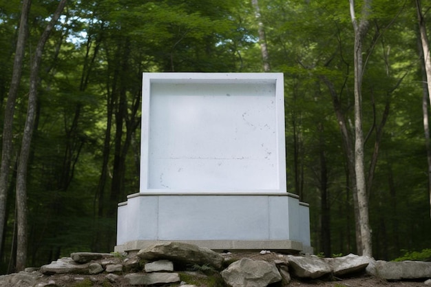 Marble Podium in an Abandoned Amusement Park