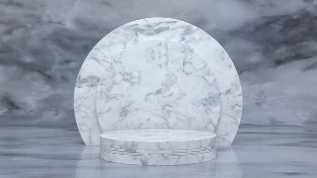 Photo marble podium and minimal abstract geometry shape premium photo