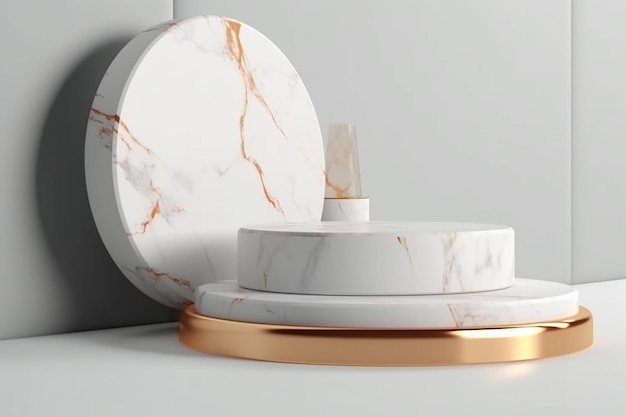 Marble product podium 3d concept background