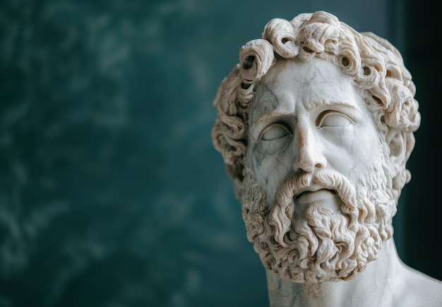 Marble statue of an ancient greek philosopher