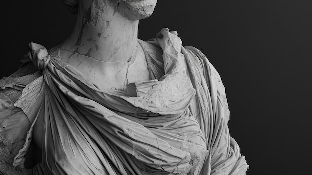 Photo marble statue detail face generative ai