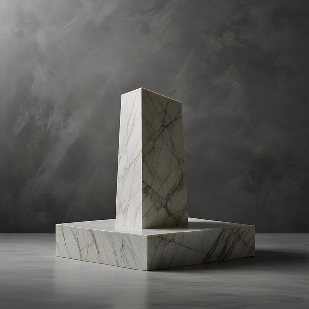 a marble statue is placed on a marble pedestal